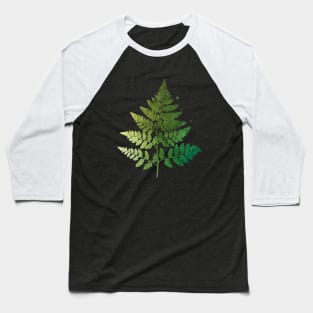 Green Fern Leaf Art Baseball T-Shirt